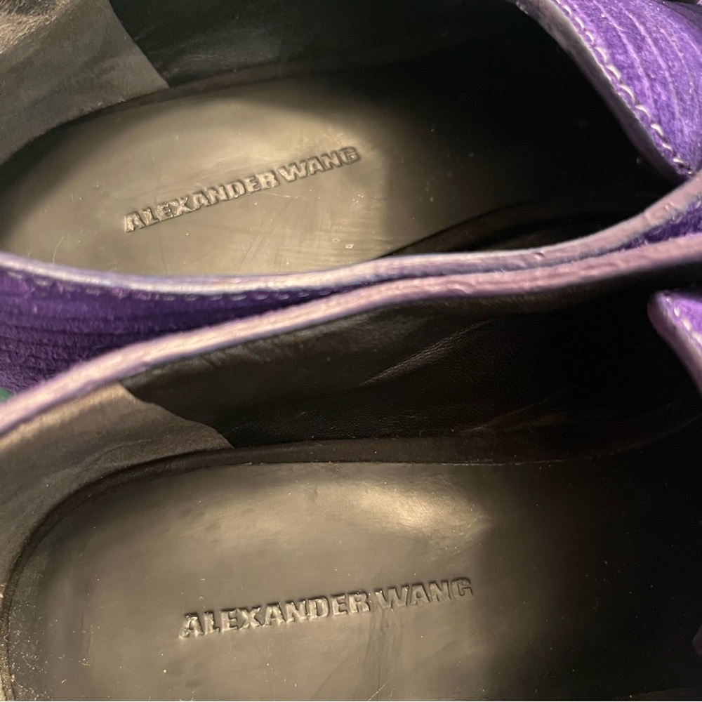 Alexander Wang Ruby Purple Corduroy Suede Monk Strap Buckle Brogues 8 - Picture 10 of 11